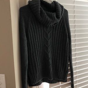 Charcoal gray cable knit sweater